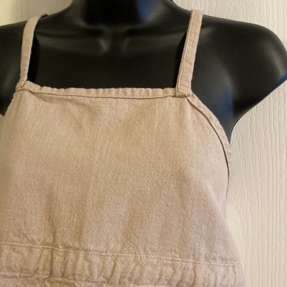 Simple Pleasures Linen Summer Rear Tie Crop Top - Picture 2 of 8